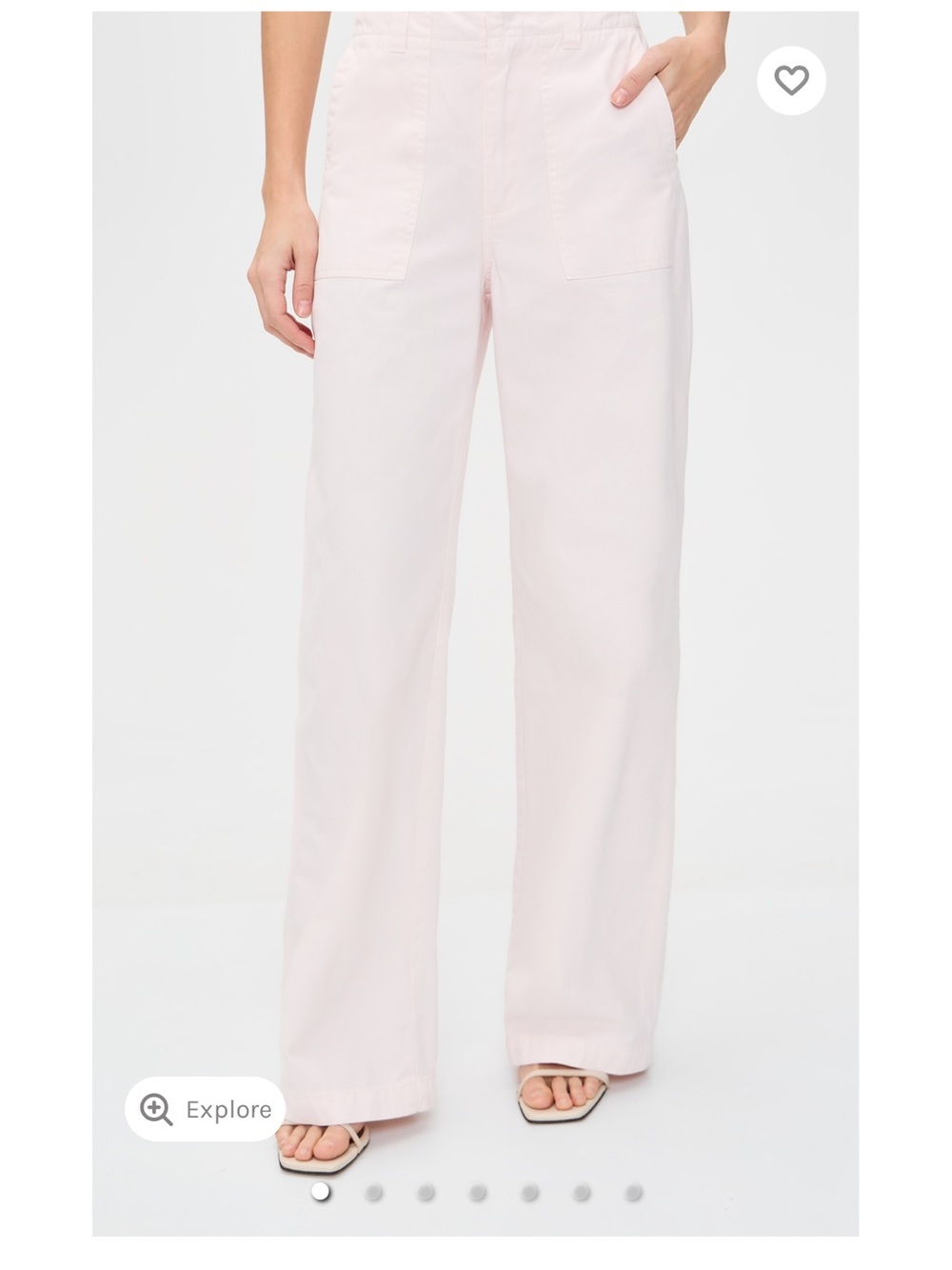 pistola Wide-Leg Utility Pants in Pale Pink